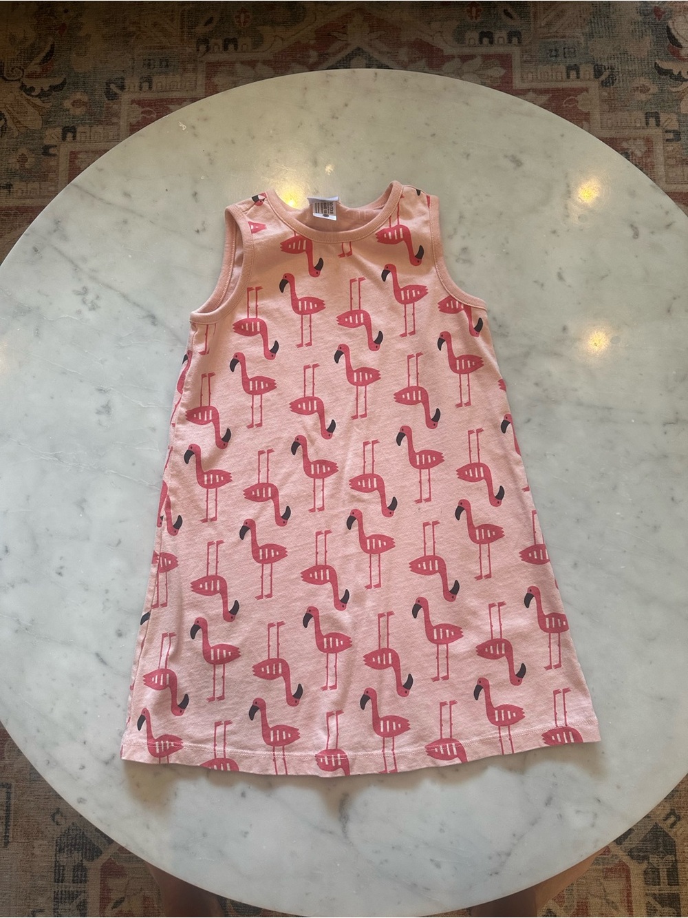 Hanna andersson Pink Flamingo Print Girls' Sleeveless Pajama Dress